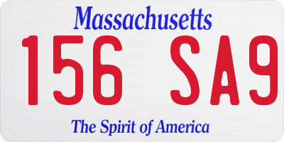 MA license plate 156SA9