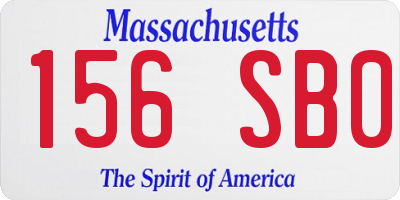 MA license plate 156SB0