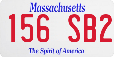 MA license plate 156SB2