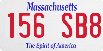 MA license plate 156SB8