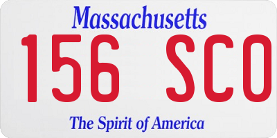 MA license plate 156SC0