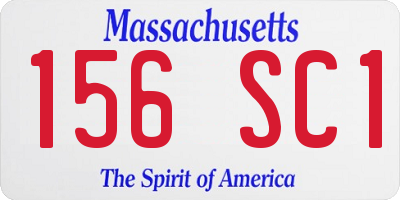 MA license plate 156SC1