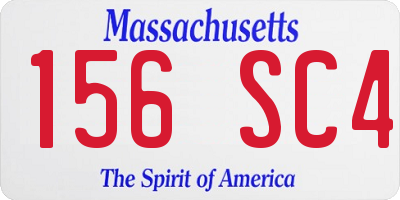 MA license plate 156SC4