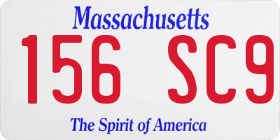 MA license plate 156SC9