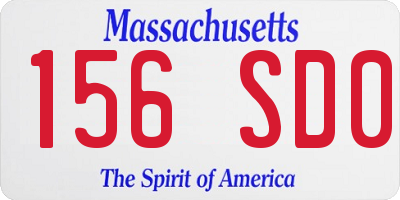 MA license plate 156SD0