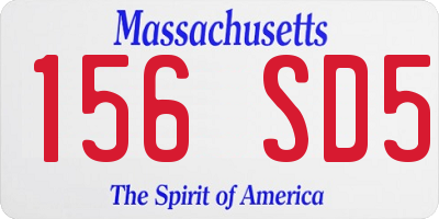 MA license plate 156SD5