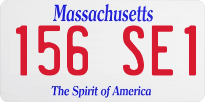 MA license plate 156SE1