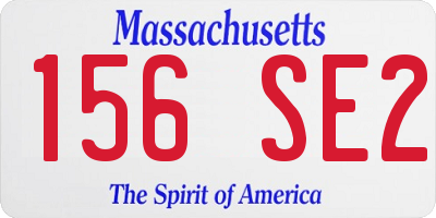 MA license plate 156SE2
