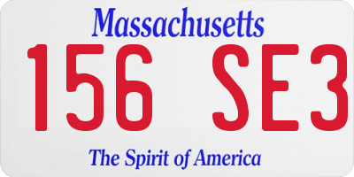 MA license plate 156SE3