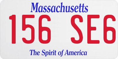 MA license plate 156SE6