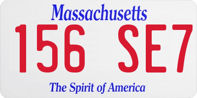 MA license plate 156SE7