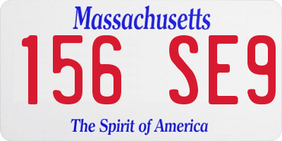 MA license plate 156SE9