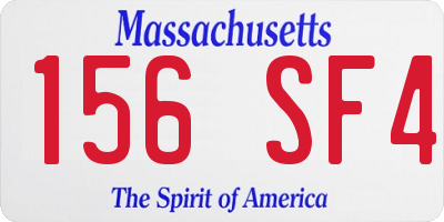 MA license plate 156SF4