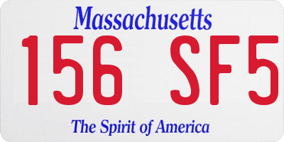 MA license plate 156SF5