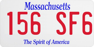 MA license plate 156SF6