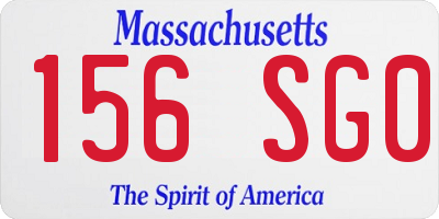 MA license plate 156SG0