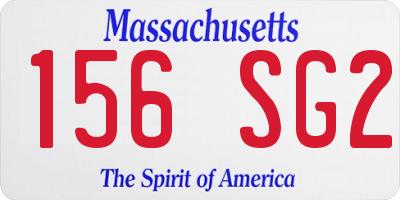 MA license plate 156SG2