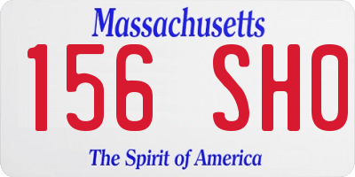 MA license plate 156SH0