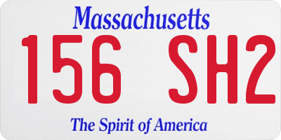 MA license plate 156SH2