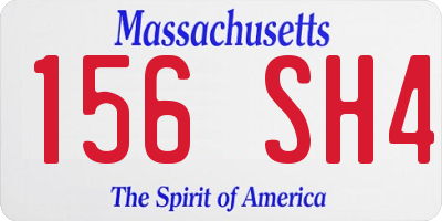 MA license plate 156SH4