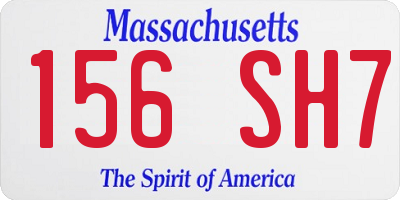MA license plate 156SH7