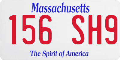 MA license plate 156SH9
