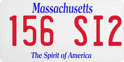 MA license plate 156SI2
