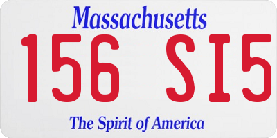 MA license plate 156SI5