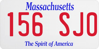 MA license plate 156SJ0