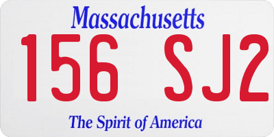 MA license plate 156SJ2