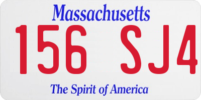 MA license plate 156SJ4