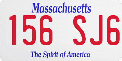MA license plate 156SJ6