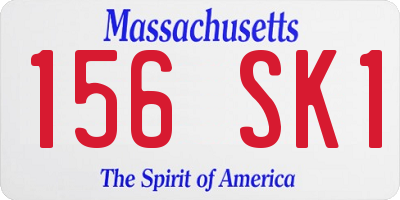 MA license plate 156SK1