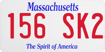 MA license plate 156SK2