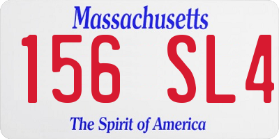 MA license plate 156SL4