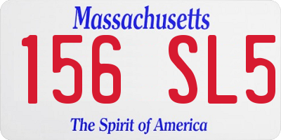 MA license plate 156SL5