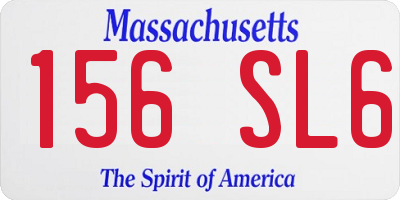 MA license plate 156SL6