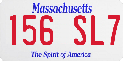 MA license plate 156SL7