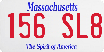 MA license plate 156SL8