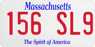 MA license plate 156SL9