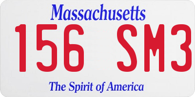 MA license plate 156SM3