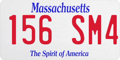 MA license plate 156SM4
