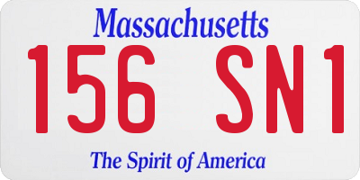MA license plate 156SN1