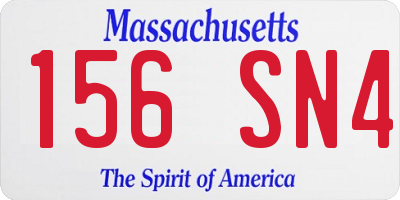 MA license plate 156SN4