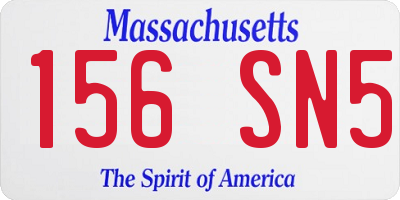 MA license plate 156SN5