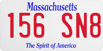MA license plate 156SN8