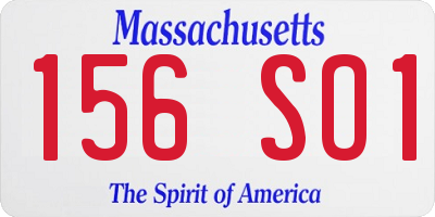 MA license plate 156SO1