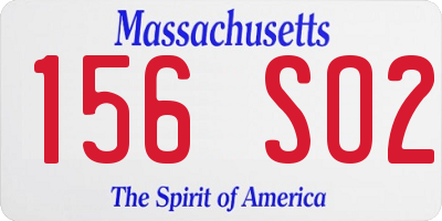 MA license plate 156SO2