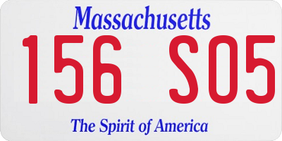 MA license plate 156SO5