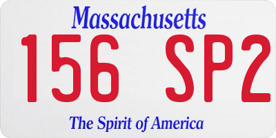 MA license plate 156SP2